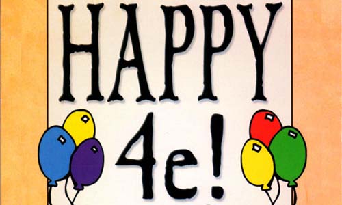 Happy 4E! Tarjeta de felicitaciÃ³n para jugarle en Munchkin