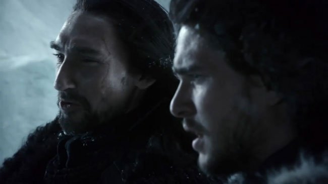 Benjen Stark y Jon Nieve