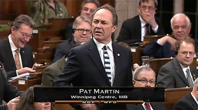 Pat Martin, diputado por Winnipeg, preguntando por la preparación ante una amenaza zombi