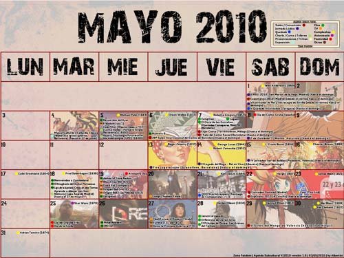 Calendario Subcultural Mayo 2010