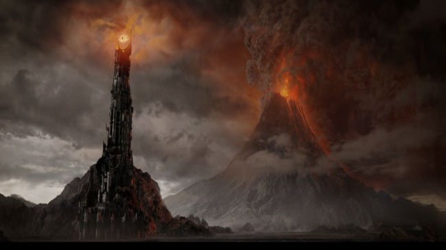 Barad-dûr y el Orodriun (versión Tolkien)